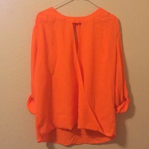 Gianna Bini Women’s Orange Blouse, Size Large